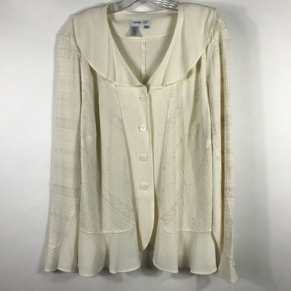 Coldwater Creek Blouse Textured button up size 2X - Picture 3 of 9